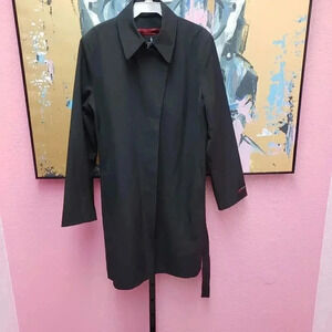 London Fog Black Trench Coat Size M